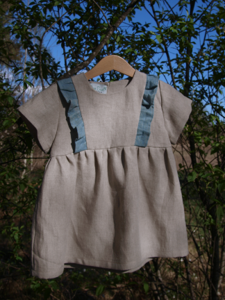 Hertta hamppumekko, naturel & indigo, 86/92